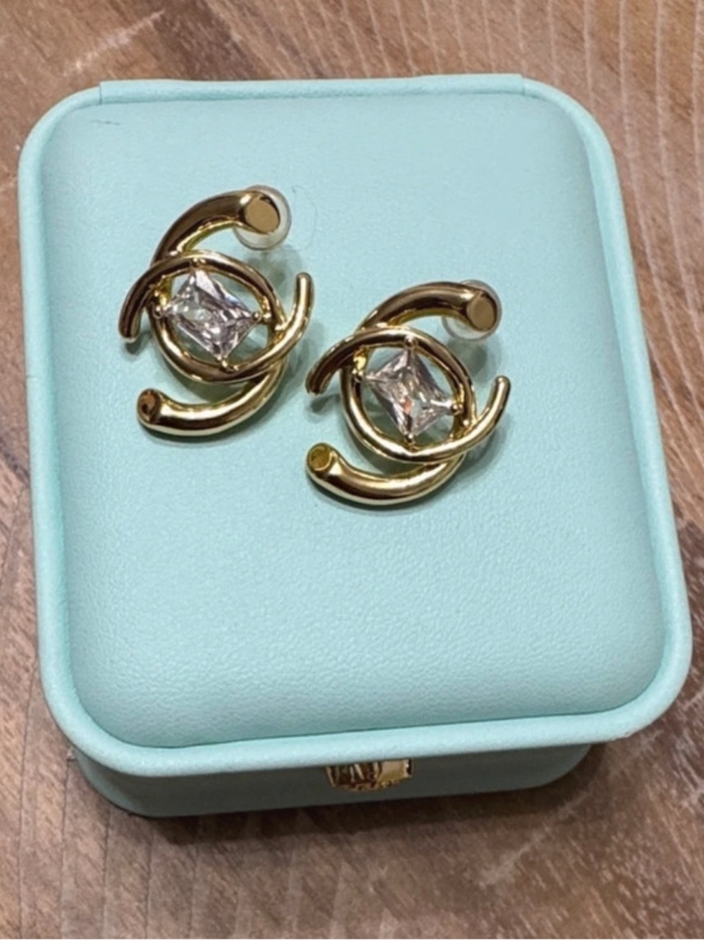 Gold-Tone Stud Earrings - Women Jewelry CZ stones